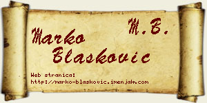 Marko Blašković vizit kartica